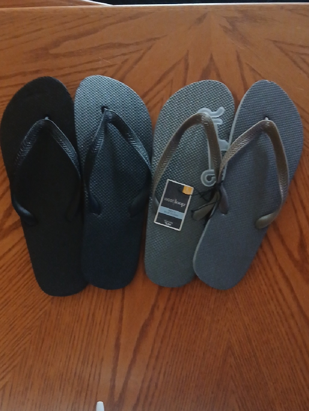 Flip Flops-2 Pair-Black And Gray